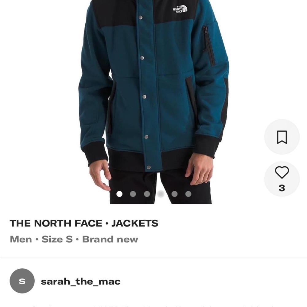 The North Face Men's Teal and Black Performance Jacket
